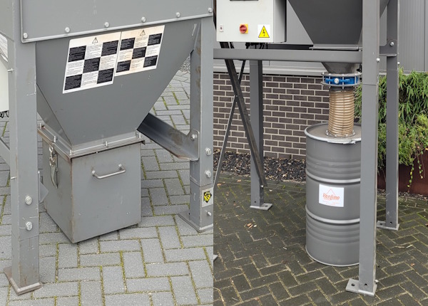 Fijnstof wordt opgevangen met een hook on dustbin of oliedrum