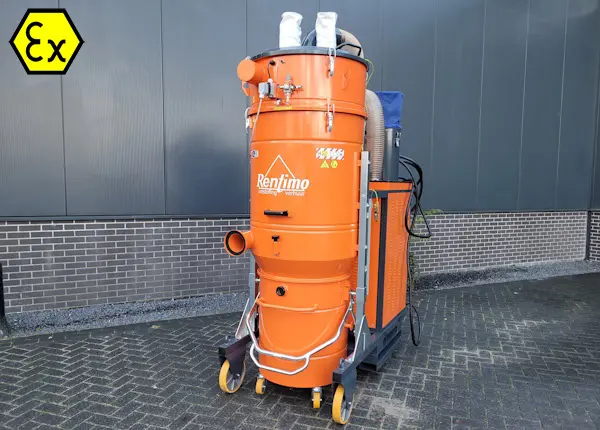 Deze industriële huurstofzuiger kan grote hoeveelheden stof opzuigen