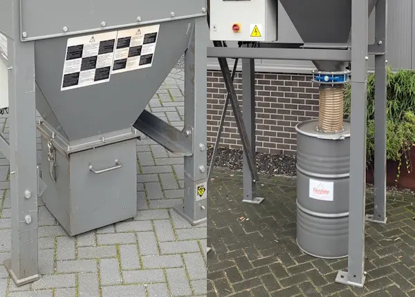 Fijnstof wordt opgevangen met een hook on dustbin of oliedrum