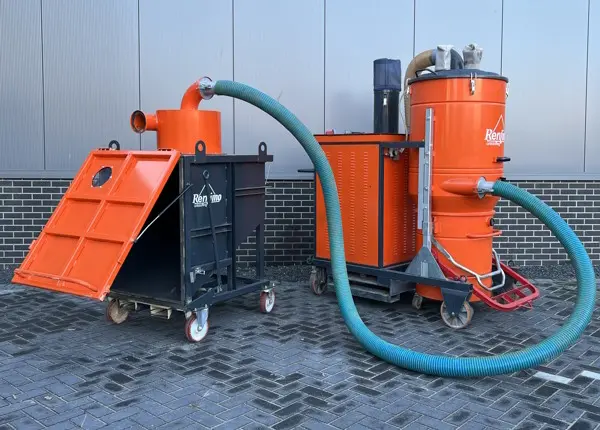 cycloon voorafscheider 600 liter huren machine aangesloten