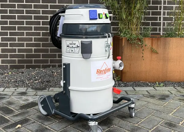 Industriële stofzuiger 2,3 kW 13 Liter huren rentimo zijkant